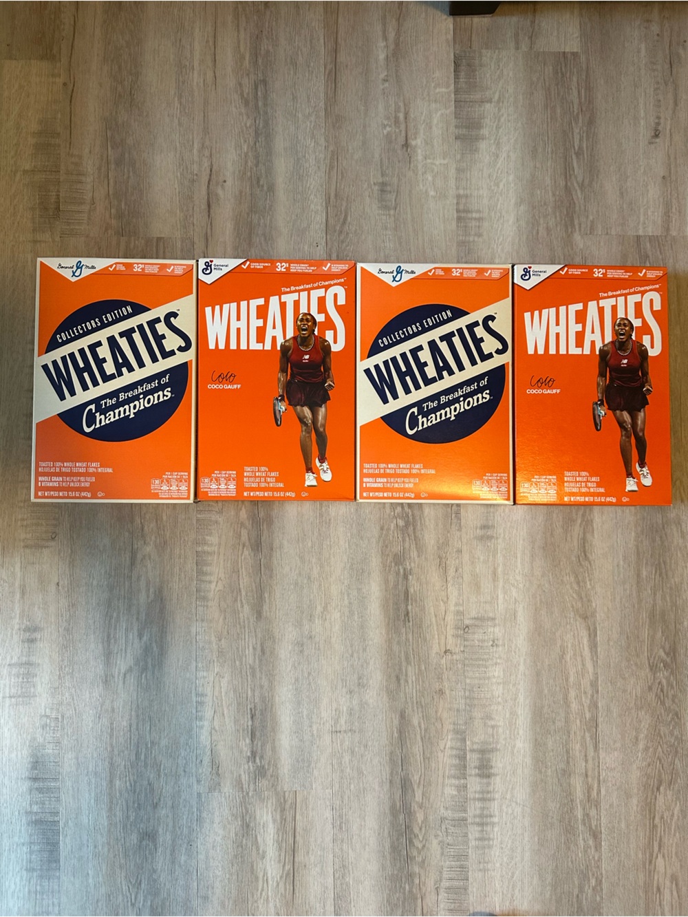 Wheaties Cereal Box - Bright Orange Champion Design (Set of 4)